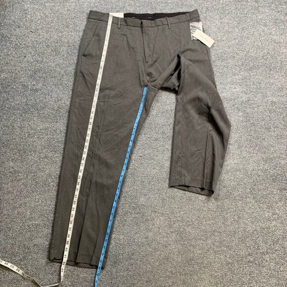 Calvin Klein Pants Mens 38 Grey Straight Fit Flat Front Formal Business Dress - Picture 8 of 13